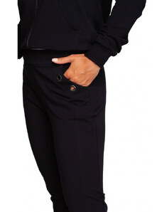 BeWear B243 Kalhoty s rovnými nohavicemi, nohavice s oky - černé