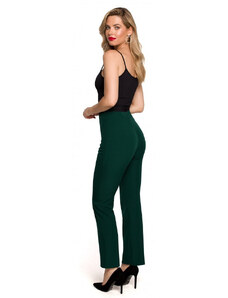 model 17652573 Kalhoty s rovnými nohavicemi lahvově zelené - Makover