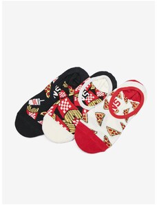 Sada tří párů dámských nízkých ponožek v bílé a červené barvě VANS - Dámské