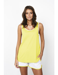 Italian Fashion Dámské pyžamo Ossa na široká ramínka, krátké kalhoty - žlutá/světle melanž