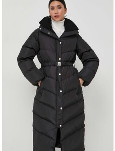Péřová bunda BOSS dámská, černá barva, zimní, oversize