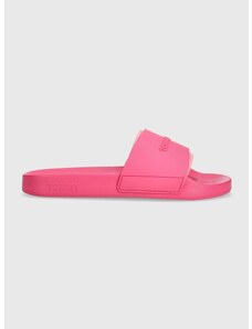 Pantofle Tommy Jeans TJW POOL SLIDE SEASONAL dámské, růžová barva, EN0EN02432