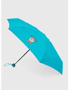 Deštník Moschino tyrkysová barva, 8351 SUPERMINIA