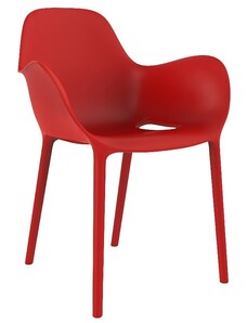 VONDOM Červená plastová jídelní židle SABINAS