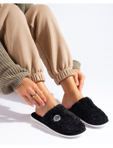 Women's black slippers Shelvt