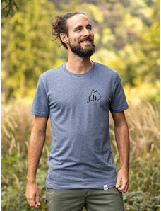 Happy Nature Zachraňte pánské tričko Vrcholky - modrošedé
