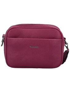 Coveri Stylová dámská koženková crossbody kabelka Paulina, tmavě růžová