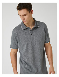 Tričko Koton s pololímečkem, slim fit s detailem knoflíků