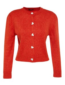 Trendyol Orange Soft Textured Jewel Button Pletený svetr