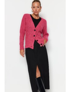 Trendyol Fuchsia Basic Pletený svetr s měkkou texturou