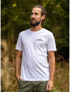 Happy Nature Pánské tričko Pohoří - bílé