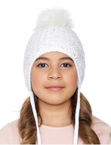 Marhatter Dívčí pletená čepice - 9822 - bílá