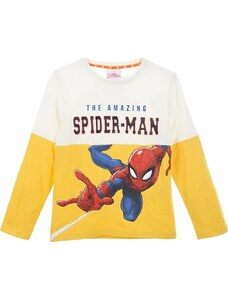 SPIDERMAN MARVEL SPIDER - MAN BÍLO-ŽLUTÉ TRIČKO S DLOUHÝM RUKÁVEM Hořčicová