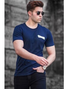 Madmext Men's Navy Blue Printed T-Shirt 5270