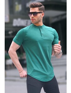 Madmext Green Polo Neck Men's Basic T-Shirt 6132