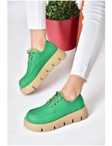 Fox Shoes P267632009 Green Thick Soled Women's Casual Shoes