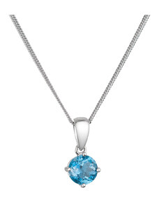 EVOLUTION GROUP Stříbrný náhrdelník s pravým kamenem modrý 12079.3 london topaz