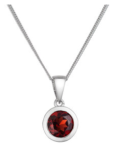 EVOLUTION GROUP Stříbrný náhrdelník s pravým kamenem rudý 12081.3 garnet