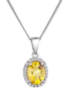 EVOLUTION GROUP Stříbrný náhrdelník luxusní s pravým kamenem žlutý 12086.3 citrine