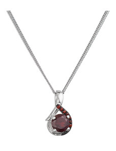 EVOLUTION GROUP Stříbrný náhrdelník luxusní s pravými kameny rudá slza 12089.3 garnet