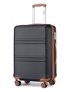 Kono cestovní kufr na kolečkách ABS - 44L - černo-hnědý