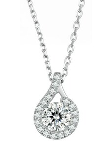 GRACE Silver Jewellery Stříbrný náhrdelník 1 ct MOISSANITE, stříbro 925/1000 + CERTIFIKÁT