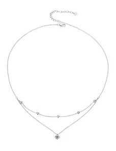 GRACE Silver Jewellery Stříbrný náhrdelník 0,5 ct MOISSANITE, stříbro 925/1000 + CERTIFIKÁT