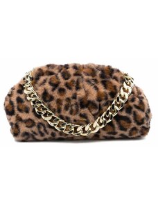 Kožešinová kabelka s leopardím vzorem - DKNY Presley faux-fur shoulder bag