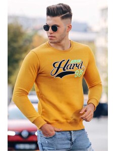 Madmext Men's Printed Yellow Sweatshirt 4375
