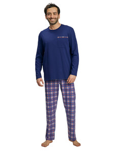 Wadima Pánské pyžamo s dlouhým rukávem, 204189 339, modrá/bílá
