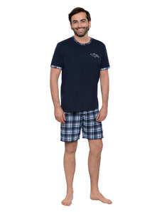 Wadima Pánské pyžamo s krátkým rukávem, 204168 101, tmavě modrá
