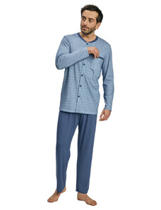 Wadima Pánské pyžamo s dlouhým rukávem, 204140 416, modrá