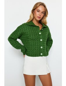 Trendyol Mint Polo Neck Pletený Detailní pletený svetr