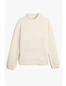 Koton pletený svetr s motivem poloviční rolák -