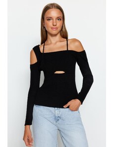 Trendyol Black Window/Cut Out Knitwear Sweater