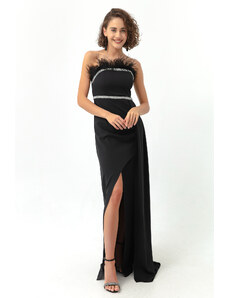 Lafaba Women's Black Evening Dress with Gemstone Print