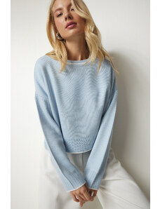 Happiness İstanbul Women's Light Blue Basic Knitwear Sweater