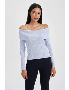 DEFACTO Slim Fit Strapless Ribana Pullover