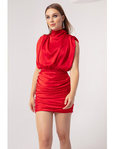 Lafaba Dámské červené mini večerní šaty a maturitní šaty