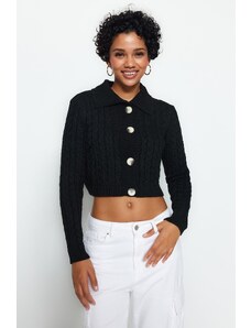 Trendyol Black Crop Knitwear Cardigan