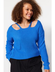 Trendyol Curve Indigo Front With Window/Cut Out Detailed Knitwear Sweater