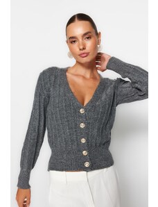 Trendyol Gray Soft Textured Knitwear Cardigan