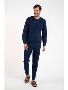 Italian Fashion Pánská teplákovka Fox s dlouhým rukávem, dlouhé kalhoty - tmavě modrá