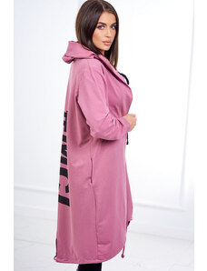 K-Fashion Tmavě růžová bunda s potiskem