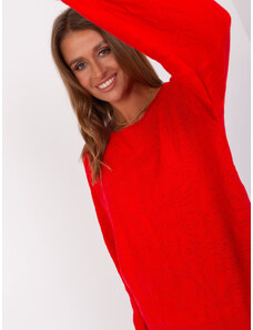 Fashionhunters Červený klasický svetr s dlouhými rukávy