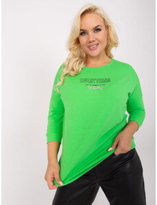 Fashionhunters Světle zelená ležérní dámská halenka nadměrné velikosti