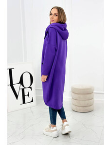 K-Fashion Zateplená dlouhá mikina tmavě fialová