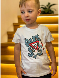 Chlapecké tričko s krátkým rukávem GUESS bílé TRIANGLE