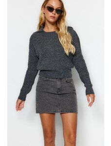 Trendyol antracitový pletený svetr s měkkou texturou