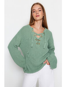 Trendyol Mint Oversize pletený svetr